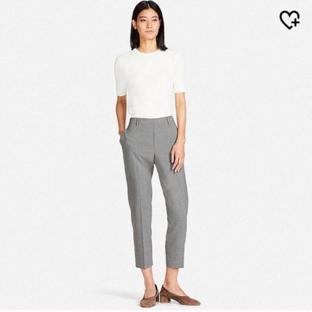 Uniqlo Grey Ankle-Length Trouser Pants - M